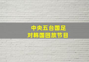 中央五台国足对韩国回放节目