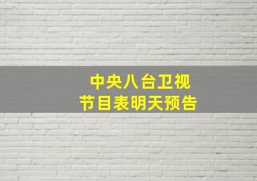 中央八台卫视节目表明天预告