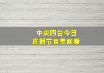 中央四台今日直播节目单回看