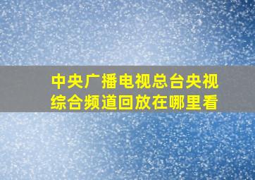 中央广播电视总台央视综合频道回放在哪里看