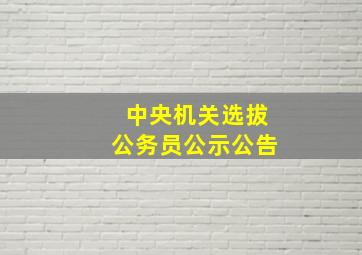 中央机关选拔公务员公示公告