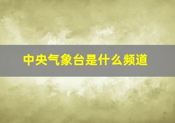 中央气象台是什么频道