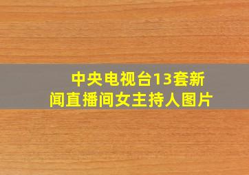 中央电视台13套新闻直播间女主持人图片