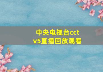 中央电视台cctv5直播回放观看