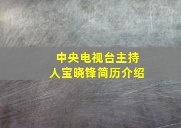 中央电视台主持人宝晓锋简历介绍