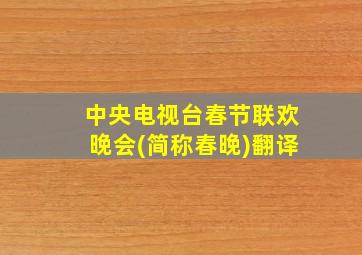 中央电视台春节联欢晚会(简称春晚)翻译