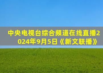 中央电视台综合频道在线直播2024年9月5日《新文联播》