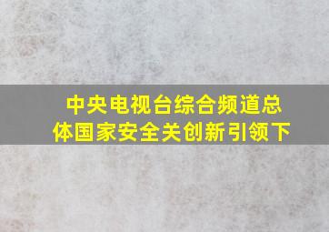 中央电视台综合频道总体国家安全关创新引领下