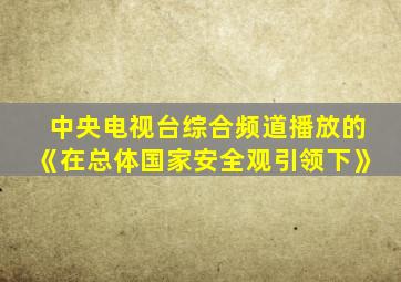 中央电视台综合频道播放的《在总体国家安全观引领下》