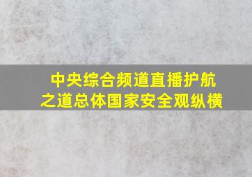 中央综合频道直播护航之道总体国家安全观纵横