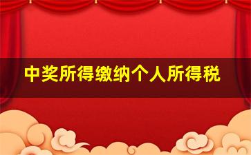 中奖所得缴纳个人所得税