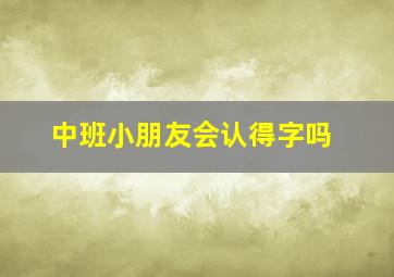 中班小朋友会认得字吗