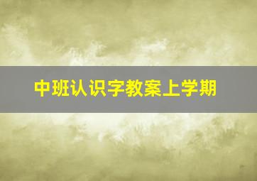 中班认识字教案上学期