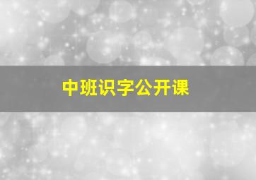 中班识字公开课