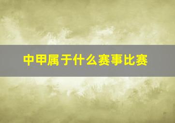 中甲属于什么赛事比赛