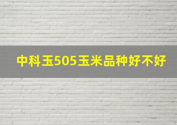 中科玉505玉米品种好不好