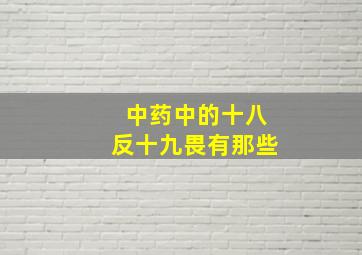 中药中的十八反十九畏有那些