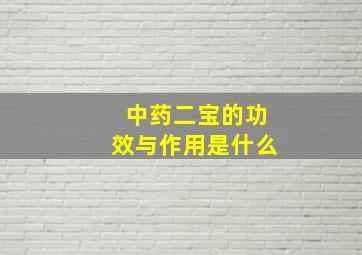 中药二宝的功效与作用是什么