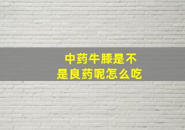 中药牛膝是不是良药呢怎么吃