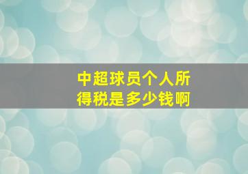 中超球员个人所得税是多少钱啊