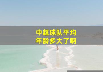 中超球队平均年龄多大了啊