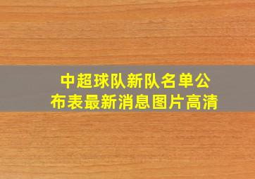 中超球队新队名单公布表最新消息图片高清