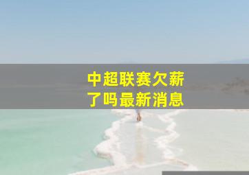 中超联赛欠薪了吗最新消息