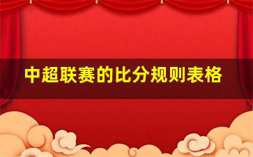 中超联赛的比分规则表格