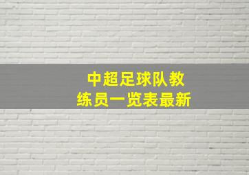 中超足球队教练员一览表最新