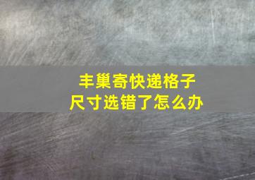 丰巢寄快递格子尺寸选错了怎么办