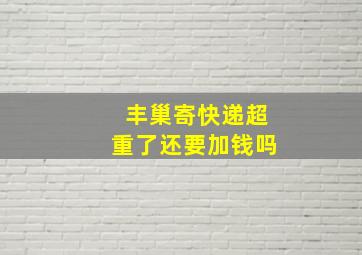 丰巢寄快递超重了还要加钱吗