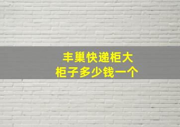 丰巢快递柜大柜子多少钱一个