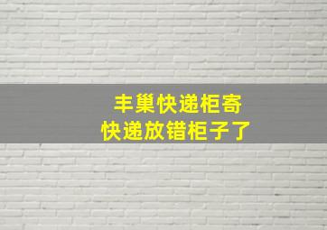 丰巢快递柜寄快递放错柜子了