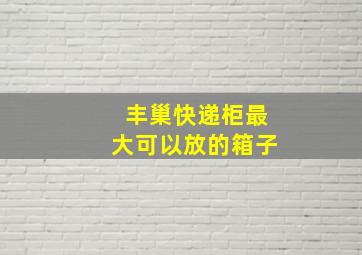 丰巢快递柜最大可以放的箱子