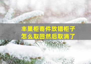 丰巢柜寄件放错柜子怎么取回然后取消了