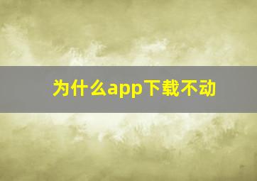 为什么app下载不动