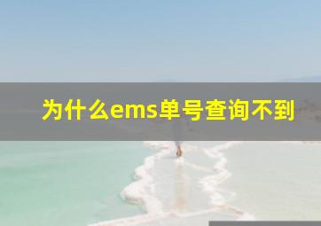 为什么ems单号查询不到