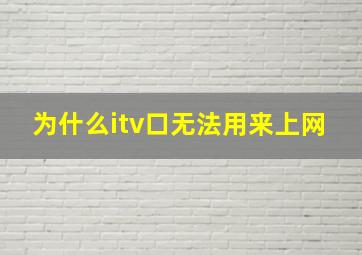 为什么itv口无法用来上网