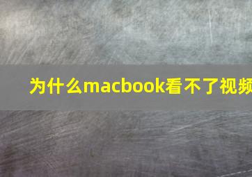 为什么macbook看不了视频