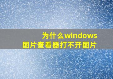 为什么windows图片查看器打不开图片