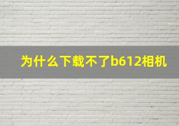 为什么下载不了b612相机