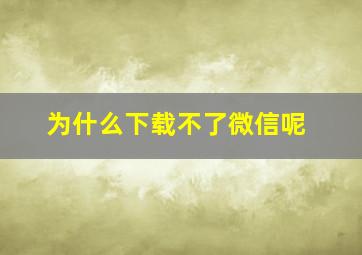 为什么下载不了微信呢