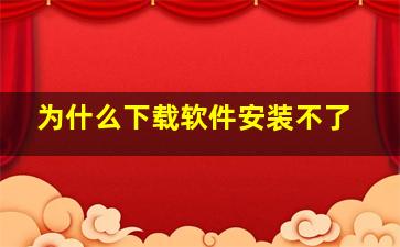 为什么下载软件安装不了