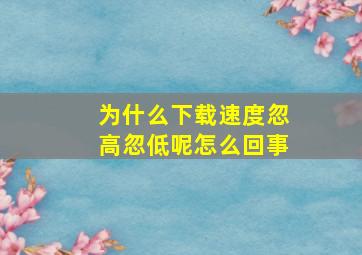 为什么下载速度忽高忽低呢怎么回事