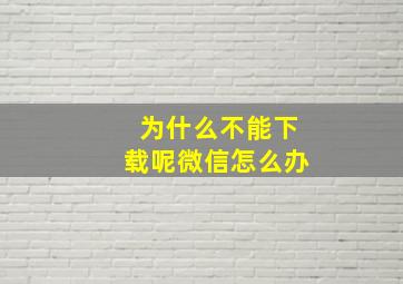 为什么不能下载呢微信怎么办