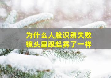 为什么人脸识别失败镜头里跟起雾了一样