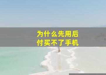 为什么先用后付买不了手机