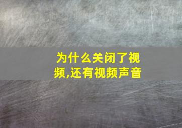 为什么关闭了视频,还有视频声音