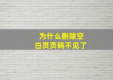 为什么删除空白页页码不见了