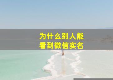 为什么别人能看到微信实名